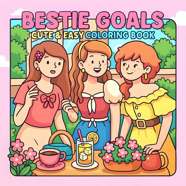 BESTIE G0ALS: Coloring Book For Adults Featuring Cute Cozy Daily Activities For Relaxation (Cozy Spaces Coloring),Back To School,School Supplies