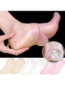 2pcs Silicone Moisturizing Foot Socks For Dry Cracked Feet Foot Care Socks Massage Moisturizing Gel Socks Pedicure Socks Tool,Gift