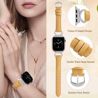 Bracelet de montre pour 40mm 41mm 42mm 44mm 45mm 38mm 46mm 49mm Femmes - Ultra fin exquis transpirable et confortable - Simple élégant et - Design de boucle en or en forme de C - Compatible avec la série 10 9 Ultra SE 8 7 6 5 4 3 2 1 - Accessoire de remplacement de bracelet