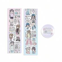 Vintage Masking Tape Roll, Girls Daily Stickers For Basic Collage, Character Journal, Cute School Supplies, Back To School