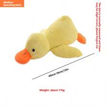 Muñeco de peluche de pato amarillo chillón, juguetes masticables para mascotas para su auto-entretenimiento, para moler los dientes, resistentes a las mordeduras, muñeco interactivo con sonidos realistas de cacareo