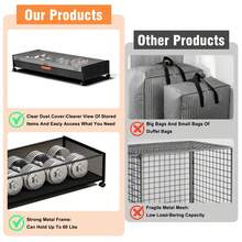 Under Bed Storage With Wheels And Transparent Window Lid, Under Bed Rolling Storage With XXL Large Capacity, Under The Bed Storage For Bedroom Under Bed Storage Containers For Clothes Shoe Blanket Toy Book ,2Pack - Black - View 7