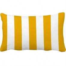 1/2pcs, Mustard Yellow And White Stripe 50*30cm Polyester Rectangle Throw Pillow Cover Decorative Soft Lumbar Cushion Case Slipcover Home Decor Room Bed Couch Sofa Pillowcase Sham(Single Side, No Pillow Core)