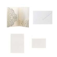 10 Stück/Packung Hochzeitseinladungen (mit Umschlägen und 2 leeren Innenkarten), Laser-geschnittene Verlobungskarte, elegante Premium-Geschäftsgrußkarten für Ferien, Geburtstag, Weihnachten