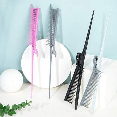 1支专业沙龙美发挑染梳，多功能，适用于发型设计、染发和挑染，返校季、旅行度假必备，女士美发配件，头发，旅行，美发产品，美发工具，美发用品，理发师，理发师配件，理发店，美发设备