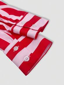 Chemise à rayures avec poche, simple boutonnage, décontractée, pour le travail, le quotidien, les vacances. Manches longues, nouveau style