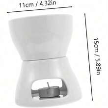 Melting Fondue Set Chocolate Fondue Butter Warmer Pot For Kitchen Gadget Chocolate Fondue Stove - White - View 2
