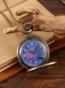 1 pièce Montre de poche vintage ajourée rouge, Montre de poche ciel étoilé, Montre de poche petit garçon