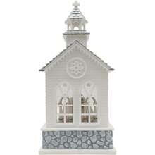 Christmas Holiday Illumination Nataivity In Church Musical Water Globe 12" Glitter Spinner Battery Operated Timer & USB Xmas Snow Globe Light Up Home Decor