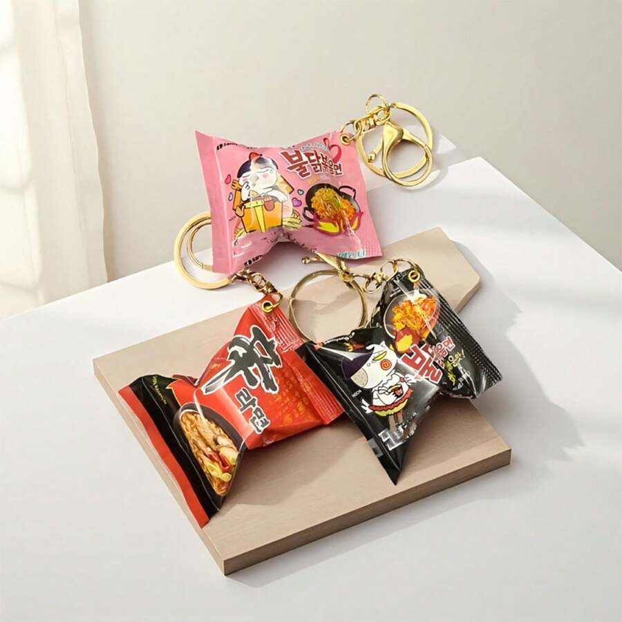 3个/1个火鸡形状零食钥匙扣，创意DIY包包挂件，搞怪新奇仿真零食，适合生日、派对小礼物 - 彩色 - 查看 1