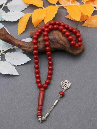 1 pièce Bracelet de perles de prière en acrylique de 45 pièces de 10 mm, convient pour le Ramadan, l'Aïd al-Fitr, les cadeaux de Noël