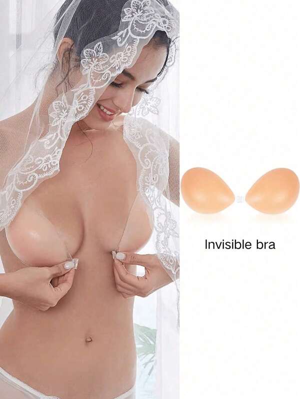 Protetor de mamilo invisível de silicone com colher, antiderrapante, para seios pequenos, levanta as pétalas dos seios, reutilizável para vestidos de noiva