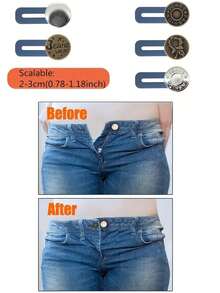 1/3/5pcs Denim Waist Extender, Adjustable Waist Buckle; Denim Waist Extender, Random Style & Color, No Sewing Required, Easy To Use, No Tools Needed, Perfect Elastic Fit, Extends Length 0.71 Inches - Multicolor - View 6