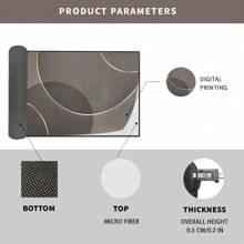 1pc Dark Color Golden Circle Line Design Doormat, Made Of Superfine Fiber Material, Washable, Suitable For Home Decor, Seasons, Kitchen, Living Room, Bedroom, Porch, Great Gift For Family And Friends, Simple Entrance Mat, Dark Color Doormat, Perfect For Decorating Your Entryway