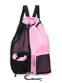 Mochila de red con cordón para nadar con compartimentos secos y húmedos, para playa, gimnasio y equipo de ejercicio, bolsa de deporte de verano para natación, yoga