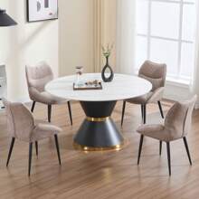 chairus Set di 2 sedie da pranzo moderne chairus, sedie da cucina imbottite in ciniglia con gambe in metallo, sedie da ricevimento con schienale per sala da pranzo, soggiorno, balcone
