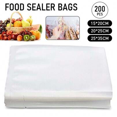 200 Stück Vakuumierbeutel Vakuumbeutel Goffriert Vakuumfolie für Vakuumiergerät