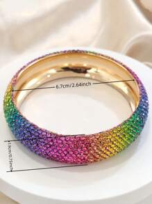1 pièce Bracelet vintage bohème de luxe tout en strass, imprimé léopard, disponible en tailles petite/moyenne/grande, convient pour un usage quotidien, les trajets, les fêtes, les occasions formelles, cadeau de bijoux (couleur aléatoire)