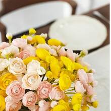 9pcs Artificial Ranunculus Flowers, Realistic Mini Floral Bouquet, Bulk Fake Wedding Filler Flowers For Centerpiece Decor, Bridal Shower Decoration - Multicolor - View 6