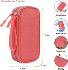 EpiPen Carrying Bag, Travel Medicine Kit 2  Pens Or Auvi Q, Asthma Inhaler, Nasal Spray, Allergy Meds, Diabetic Supplies, Inhaler Organizer , Pink ( ONLY!) - Pink - View 4