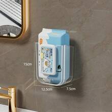 1pc Wall-Mounted Wet Wipes Dispenser, No Drill Wet Wipes Organizer, Transparent Glacier Wave Pattern Tissue Box, Refillable Wet Wipes Container, Waterproof Bathroom Wall-Mounted Storage Box, Suitable For Bathroom, Kitchen, Bedroom And Other Home Spaces, Wet Wipes Bathroom Accessory - Multicolor - View 9