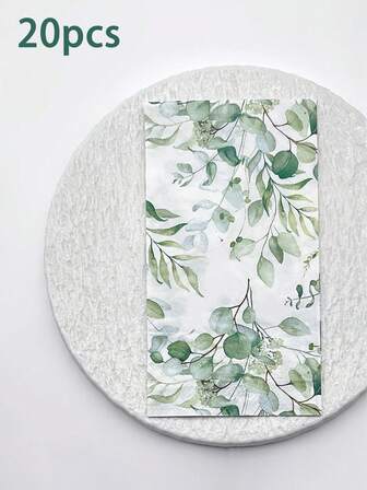 20/40 יחידות מפיות גדולות עם מודפסות עלים ירוקים צבעוניים, מפיות למסיבה בגודל 15.75*13 אינץ', חתונה, פסטיבל, יום הולדת ויום נישואין, ציוד למסיבה, מושלם לפסטיבלים, ימי הולדת, קישוט נימוסי שולחן ויצירת אווירת פסטיבל למסיבה