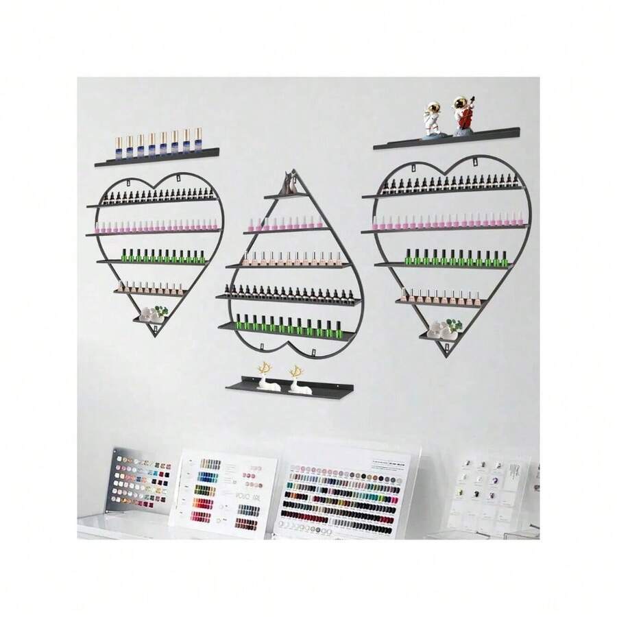 Wall Nail Polish Storage Rack Black Heart Display Rack Polish Storage ...