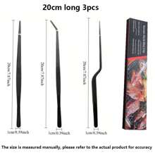 3 pièces/set Pinces de cuisine en acier inoxydable - Pinces barbecue style coréen, pince à barbecue et pinces de service alimentaire - Idéal pour le steak, le buffet, les sushis et la décoration de la vaisselle