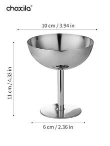 choxila 1pc Stainless Steel Dessert Bowl, Dessert Cup, Ice Cream Bowl, Yogurt Snack Candy Cups, Salad Fruit Pudding Bowls, For Party/Holiday/Festival/Family Gathering/Weddings/Ramadan/Eid Al-Adha