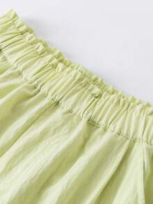 mini bala Young Girl A-Line Shorts – Bloomer Design – Lightweight & Quick-Dry - Yellow Green - View 6