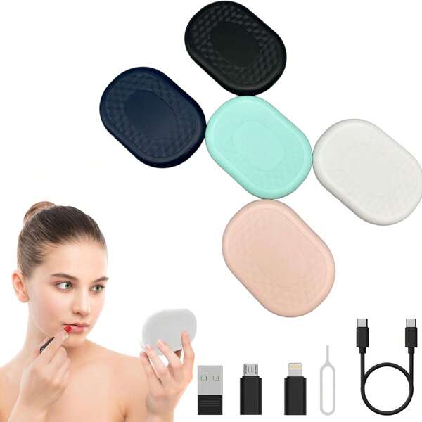 FCV 2025Upgrated Multi USB Charging Adapter Cable Kit With Mirror, USB C To Lighting Adapter Box, Conversion Set USB A & Type C To Male Micro/Type C/Lightning, Data Transfer, Card Storage, Tray Eject Pin, Phone Holder
