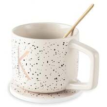 Juego de taza, posavasos y agitador con monograma K de Thyme & Table - letra k - Ver 4