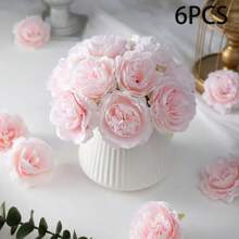 6/24 Pcs Artificial Peony Flowers For DIY Crafts, Wedding Decor, And Home Decor, Plastic Peony Flower Heads For Rome Decor, Garden Decor And Bedroom Decor, Perfect For Vases, Centerpieces, Wedding Party Decor And Graduation Decorations