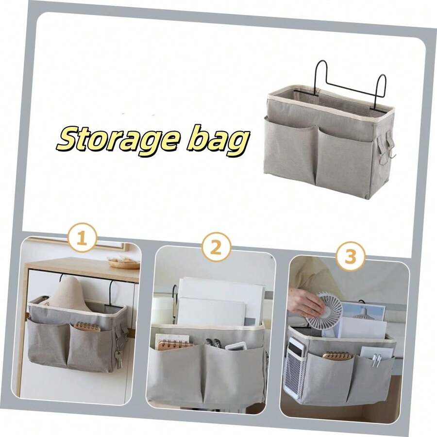 Leinwand Aufbewahrungstasche zum Aufhängen, Bettseiten Organizer Korb, Weihnachten