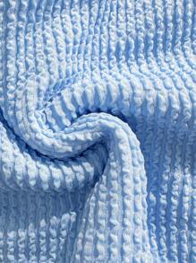 2pcs/Set Ribbed Bikini Swimsuit, Graduation/Independence Day Suitable Swimwear In Black, Red, Purple