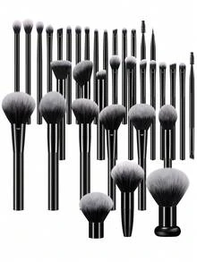 2/3/7/15/20/25/32pcs Makeup Brush Set, Premium Synthetic Hair Eye Shadow Blending Brush Set, Cosmetic Tools - Black - View 20