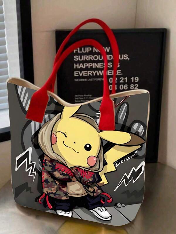 حقيبة قماش سعة كبيرة، مناسبة لحقيبة الكتف اليومية للفتيات