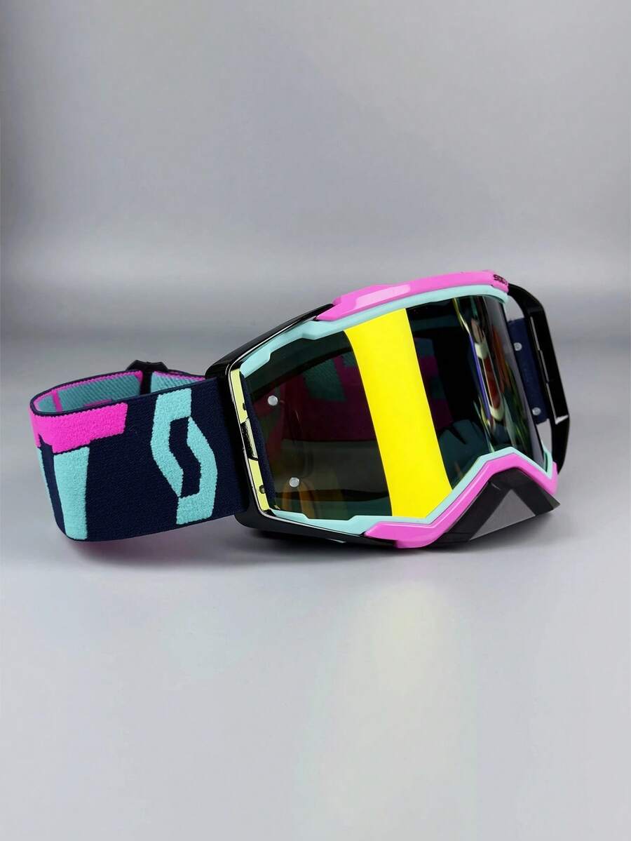 1 pieza Gafas de moto SCOTT, Gafas europeas de estilo SCOTT para todo terreno, Gafas de esquí, Gafas protectoras para conducir cuesta abajo - Multicolor - Ver 1