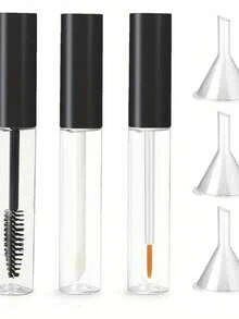 可再填充睫毛膏瓶套装（带睫毛刷）：0.34 盎司空睫毛膏瓶，适合家庭使用 - 低过敏性，适合中性皮肤