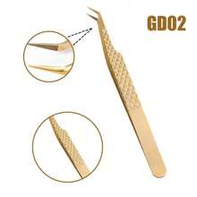 FADVAN 1/2Pcs Eyelash Tweezers Extension Black/Silver/Gold Stainless Steel Superhard Tweezers Straight And Bend Tweezer Eyebrow Volume Tweezers Set Makeup Tool High Precision Anti-Static Tweezers