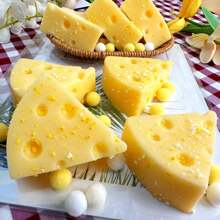 1 pieza / 3 piezas Juguete de amasar de queso simulación de dibujos animados, juguete de descompresión suave muy atractivo, regalo pequeño de rebote lento, adecuado para desahogo de oficina y viajes, regalos de fiestas y días festivos, regalos de cumpleaños