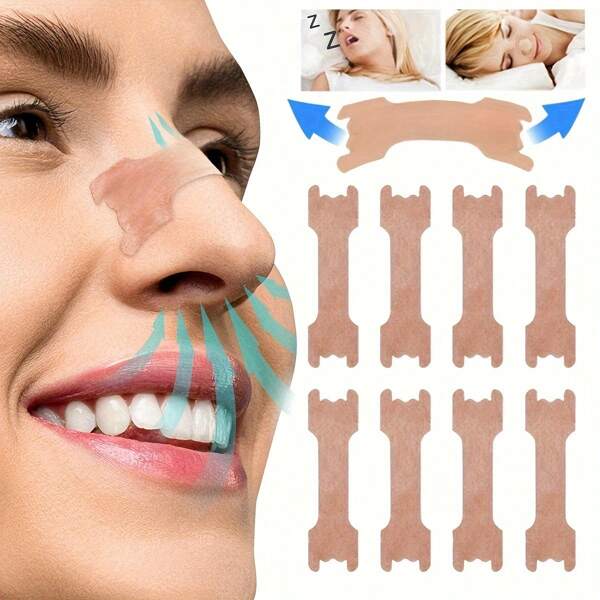 100pcs Soft & Lightweight Anti-Snoring Nose Strips | Secure Nasal Patches For Snore Relief, Comfortable Fit For Nighttime, Work, Or Exercise, Strong Adhesion, Snoring Device