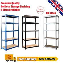 Heavy Duty Boltless 5 Tier Racking Shed Garage Shelving Storage Shelves Steel Unit Metal Organiser - Galvanised - View 1