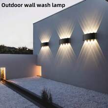2 Pieces, Modern LED Wall Lights, Outdoor Wall Wash Lights, Staircase Wall Lights, Warm Light Dual Head Wall Lights, AC110-220V, Semi Embedded Installation, Suitable For Courtyards, Villas, Hotels, Corridors, Balconies, Stairs, Indoor And Outdoor Lighting Wall Lights