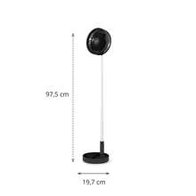 Jocca Ventilador portátil sem fio Jocca, dobrável e telescópico, altura ajustável 36-97,5 cm, 4 modos de ventilação, temporizador de 4 horas, controle remoto, compacto, recarregável, até 24 horas de autonomia, de mesa ou de chão, preto, ideal para casa, escritório ou viagens