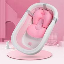 1pc Solid Color Infant Bath Sponge Mat, Super Soft Floating Bath Net Pad, Suitable For Baby's Comfortable Bathing - Multicolor - View 1