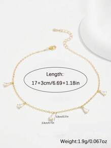 1pc 925 Sterling Silver Simple Teardrop CZ Pendant Bracelet, Gift Box, Suitable For Women, Valentine's Day Wear, Various Occasions, Jewelry Gift