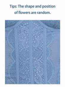 1件蕾丝文胸式可爱紧身胸衣上衣，性感女士夜店派对露脐上衣，带搭扣，适合搭配连衣裙，浅蓝色 - 藍色 - 查看 5