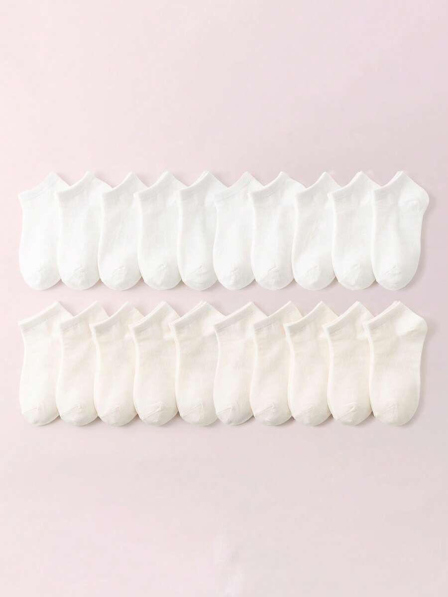 1/5/10/15/20 Đôi Tất Trẻ Em, Màu Trơn Cổ Điển Thời Trang Thường Ngày, Tất Ngắn Thể Thao Co Giãn Thoáng Khí Thoải Mái, Thích Hợp Cho Hàng Ngày, Quà Tặng Ngày Lễ, Trở Lại Trường Học, Nhiều Màu Sắc - Nhiều màu - Xem 1