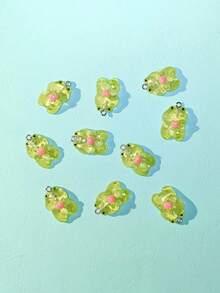 10 piezas Colgante DIY de rana de dibujos animados - Multicolor - Ver 4